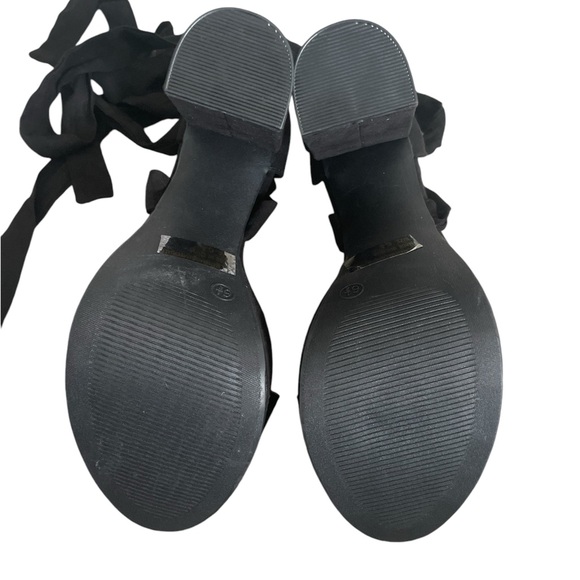 Platforms. Faux suede with wrap around straps. Never worn. - Picture 6 of 8